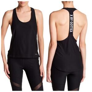 X by Gottex NWT Black Tank Racerback with Logo Athletic Top